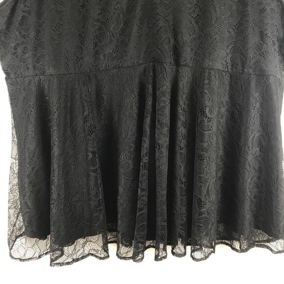Torrid Peplum Lace Ruffle Sleeve Top Black Boho Romantic Gothic Plus Size 6X - Picture 10 of 12